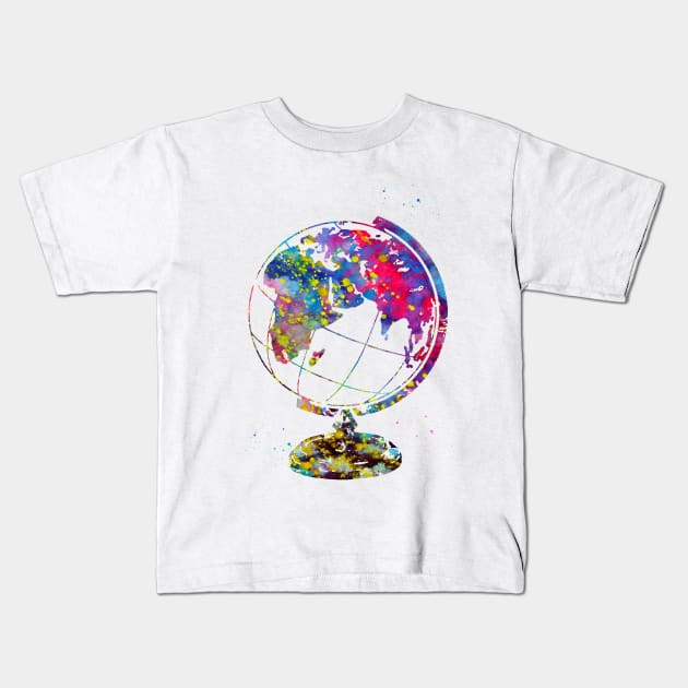 Vintage Globe Earth Kids T-Shirt by erzebeth